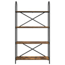 Bogreol 4 niveauer 80 x 30 x 146 cm Konstrueret træ Røget eg