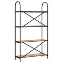 Bogreol 4 niveauer 80 x 30 x 146 cm Konstrueret træ