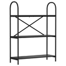 Bogreol 3 niveauer 80 x 30 x 109 cm Konstrueret træ Sort eg