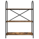 Bogreol 3 niveauer 80 x 30 x 109 cm Konstrueret træ Røget eg