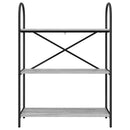 Bogreol 3 niveauer 80 x 30 x 109 cm Konstrueret træ Grå Sonoma