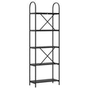 Bogreol 5 niveauer 60 x 30 x 183 cm Konstrueret træ Sort eg
