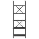 Bogreol 5 niveauer 60 x 30 x 183 cm Konstrueret træ Sort eg