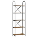 Bogreol 5 niveauer 60 x 30 x 183 cm Konstrueret træ Røget eg