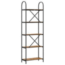 Bogreol 5 niveauer 60 x 30 x 183 cm Konstrueret træ Røget eg