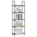 Bogreol 5 niveauer 60 x 30 x 183 cm Konstrueret træ Røget eg