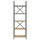 Bogreol 5 niveauer 60 x 30 x 183 cm Konstrueret træ