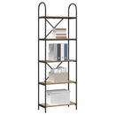 Bogreol 5 niveauer 60 x 30 x 183 cm Konstrueret træ