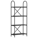 Bogreol 4 niveauer 60 x 30 x 146 cm Konstrueret træ Sort eg