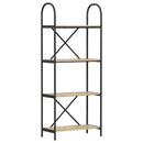 Bogreol 4 niveauer 60 x 30 x 146 cm Konstrueret træ Sonoma eg