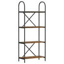 Bogreol 4 niveauer 60 x 30 x 146 cm Konstrueret træ Røget eg