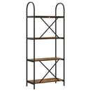 Bogreol 4 niveauer 60 x 30 x 146 cm Konstrueret træ Røget eg