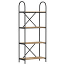 Bogreol 4 niveauer 60 x 30 x 146 cm Konstrueret træ