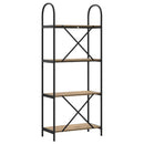 Bogreol 4 niveauer 60 x 30 x 146 cm Konstrueret træ