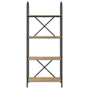Bogreol 4 niveauer 60 x 30 x 146 cm Konstrueret træ