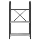 Bogreol 3 niveauer 60 x 30 x 109 cm Konstrueret træ Grå Sonoma