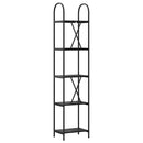 Bogreol 5 niveauer 40 x 30 x 183 cm Konstrueret træ Sort eg