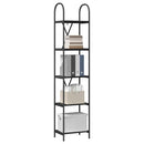 Bogreol 5 niveauer 40 x 30 x 183 cm Konstrueret træ Sort eg