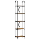 Bogreol 5 niveauer 40 x 30 x 183 cm Konstrueret træ Røget eg