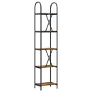 Bogreol 5 niveauer 40 x 30 x 183 cm Konstrueret træ Røget eg