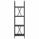 Bogreol 4 niveauer 40 x 30 x 146 cm Konstrueret træ Sort eg