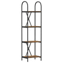 Bogreol 4 niveauer 40 x 30 x 146 cm Konstrueret træ Røget eg