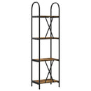 Bogreol 4 niveauer 40 x 30 x 146 cm Konstrueret træ Røget eg