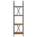 Bogreol 4 niveauer 40 x 30 x 146 cm Konstrueret træ Røget eg