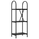 Bogreol 3 niveauer 40 x 30 x 109 cm Konstrueret træ Sort eg