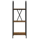 Bogreol 3 niveauer 40 x 30 x 109 cm Konstrueret træ Røget eg