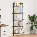 Bogreol 5 niveauer 60 x 24 x 168 cm Konstrueret træ Røget eg