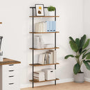 Bogreol 5 niveauer 60 x 24 x 168 cm Konstrueret træ Gammelt træ