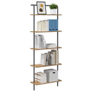 Bogreol 5 niveauer 60 x 24 x 168 cm Konstrueret træ