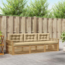 Udendørs sofagruppe med pude 3 pcs Hvid og Beige Polyester