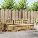 Udendørs sofagruppe med pude 3 pcs Hvid og Beige Polyester