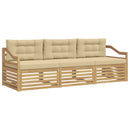 Udendørs sofagruppe 3 stk. Hvid og Beige Polyester