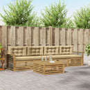 Udendørs sofagruppe 5 pcs Hvid og Beige Massivt Akacietræ