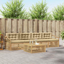 Udendørs sofagruppe 5 pcs Hvid og Beige Massivt Akacietræ