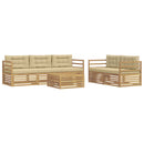 Udendørs sofagruppe 6 pcs Hvid og Beige