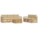 Udendørs sofagruppe 6 pcs Hvid og Beige