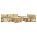 Udendørs sofagruppe 6 pcs Hvid og Beige