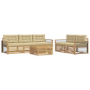 Udendørs sofagruppe 6 pcs Hvid og Beige