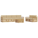 Udendørs sofagruppe med pude 7 pcs Hvid og Beige Polyester