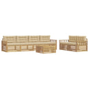 Udendørs sofagruppe med pude 7 pcs Hvid og Beige Polyester
