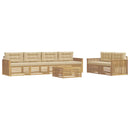 Udendørs sofagruppe 7 pcs Hvid og Beige Massivt Akacietræ