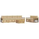 Udendørs sofagruppe med pude 7 pcs Hvid og Beige Polyester