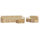 Udendørs sofagruppe med pude 7 pcs Hvid og Beige Polyester
