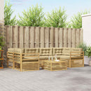 Udendørs sofagruppe med pude 7 pcs Hvid og Beige Polyester