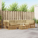 Udendørs sofagruppe med pude 7 pcs Hvid og Beige Polyester