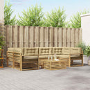 Udendørs sofagruppe med pude 7 pcs Hvid og Beige Polyester